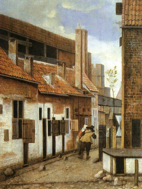 Jacobus Vrel Street Scene with Six Figures